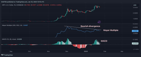 XRP's daily candlesticks chart. (TradingView/CoinDesk)