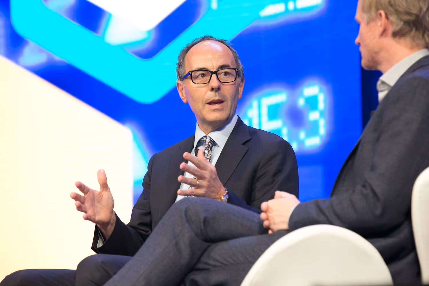 Jan van Eck, President and CEO of VanEck, speaking at Consensus Invest 2018 (CoinDesk)