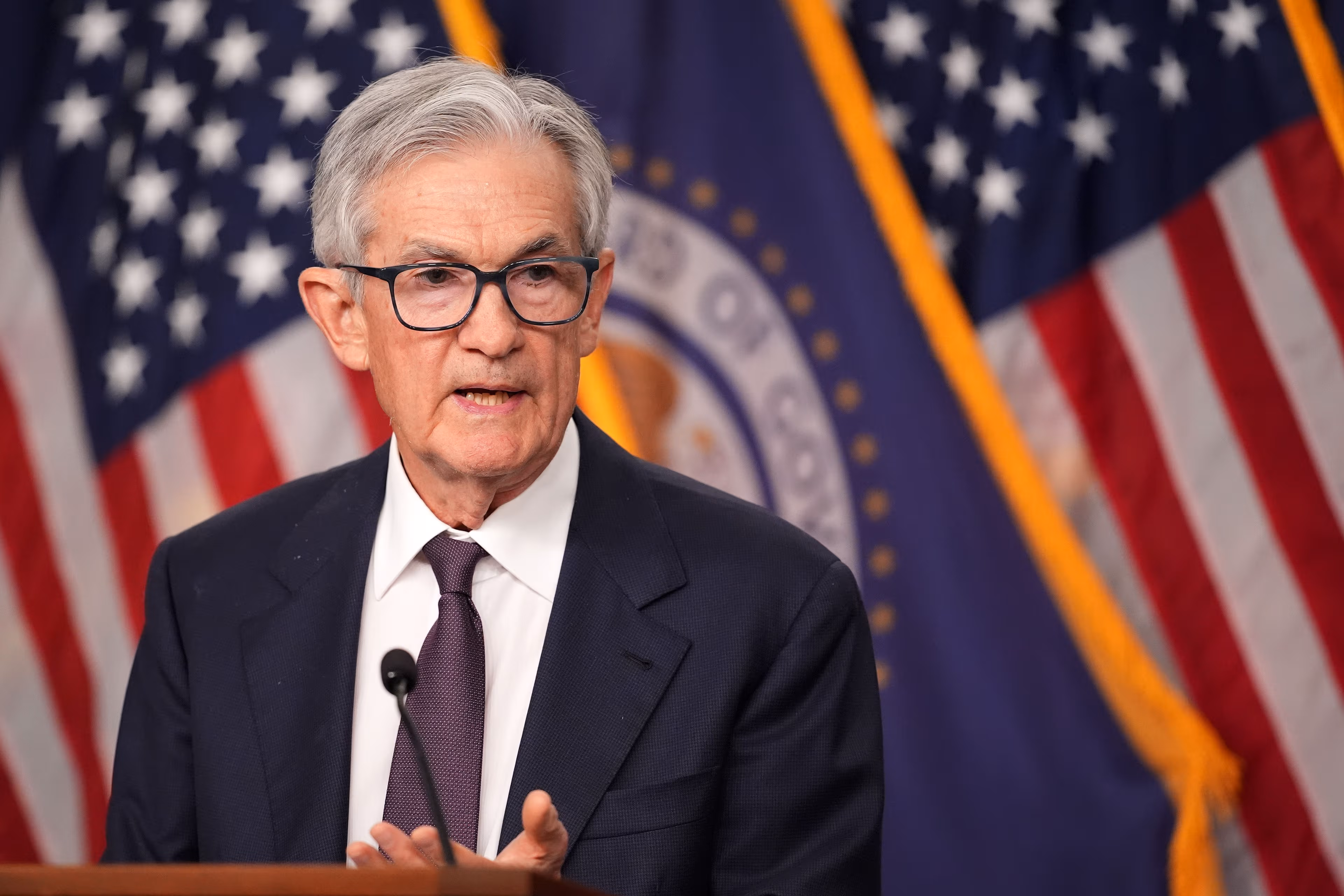 Federal Reserve Chairman Jerome Powell during a press conference