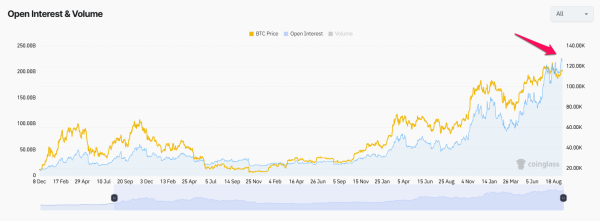 Open Interest in the Crypto Market. Source: Coinglass