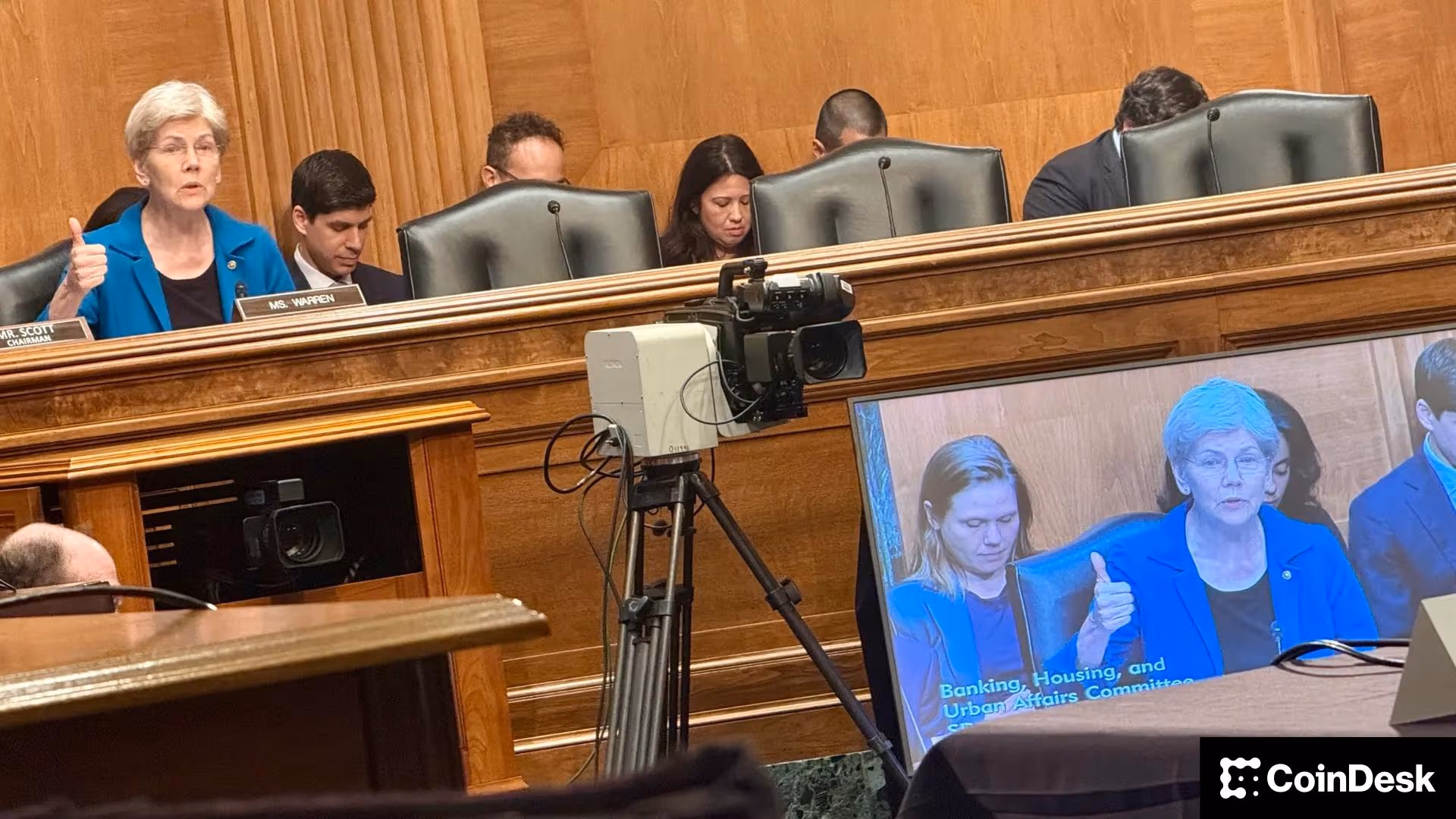 Senator Elizabeth Warren (Jesse Hamilton/CoinDesk)