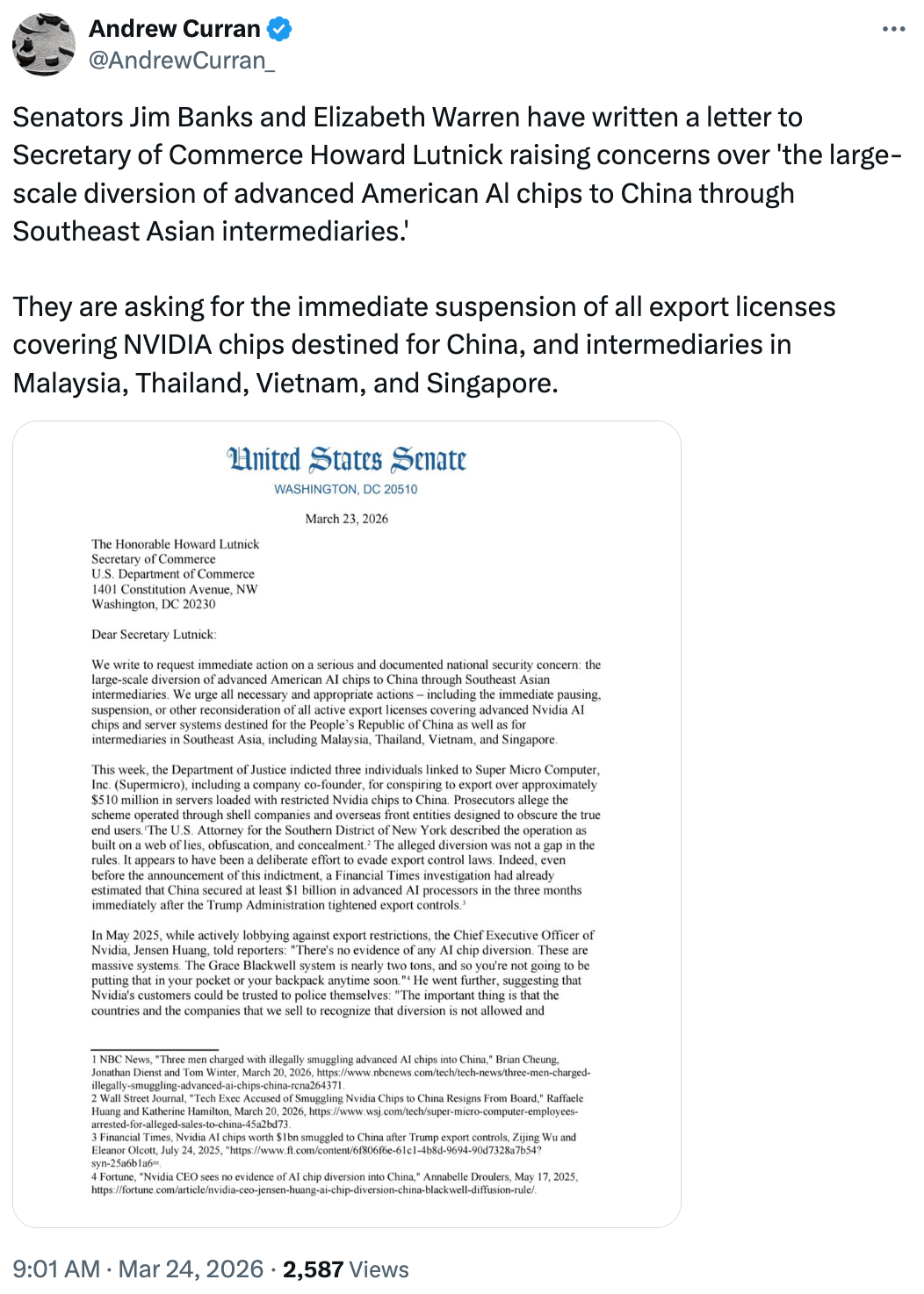 US Senators Demand AI Export Ban to Southeast Asia 4