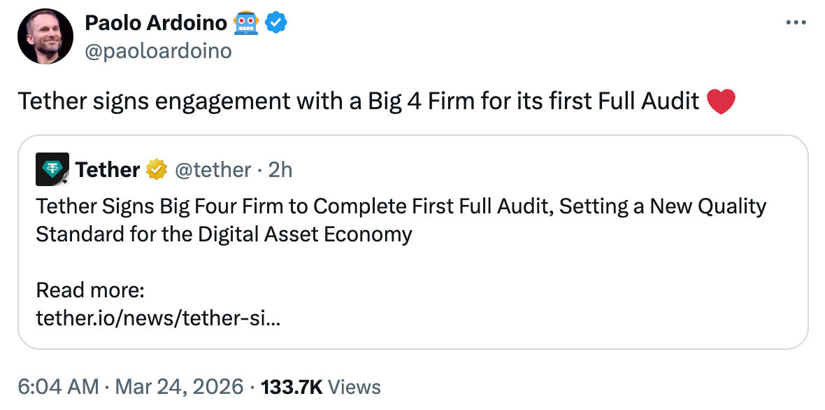 Tether Taps Big Four Firm for First-Ever Audit 4
